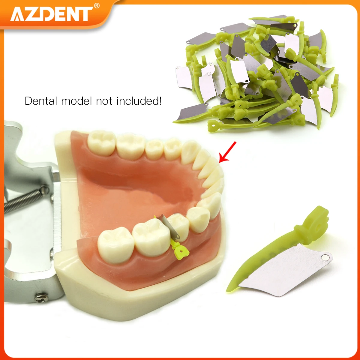 50 sztuk/pudło Dental Prime Teeth Interproximal plastikowy klin AZDENT z matrycą stalową ochronną małe średnie narzędzie stomatologiczne