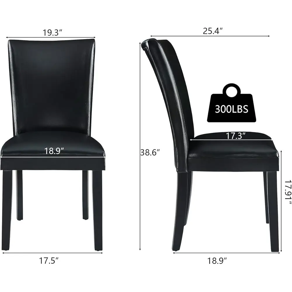 Cadeiras Parsons em couro sintético para salas de jantar e espaços residenciais com pernas de madeira