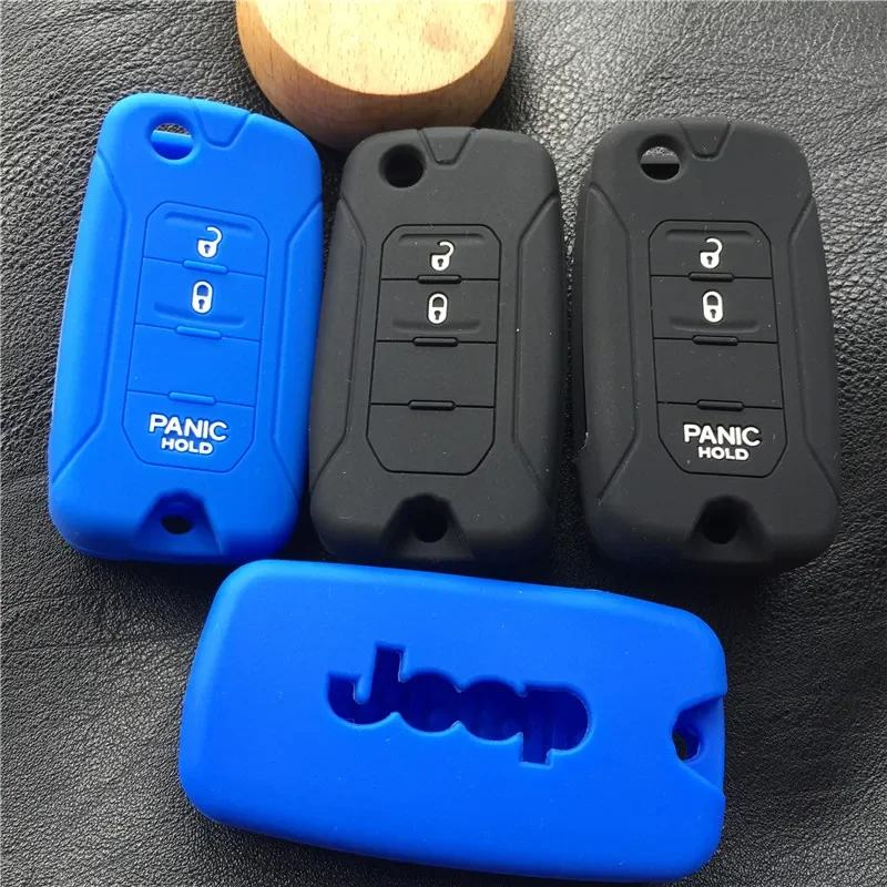 Silicone rubber car key cover case shell for jeep Compass Renegade Patriot Wrangler Liberty2 button 3 button key