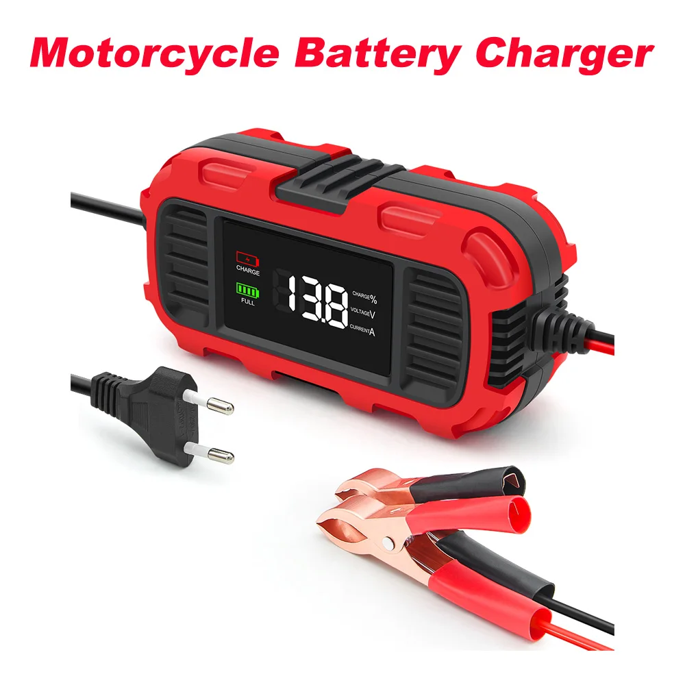 12V 2A Automatic Smart Battery Charger for Charge AGM GEL SLA And Wet Batteries Motorcycle Battery Charger Tools