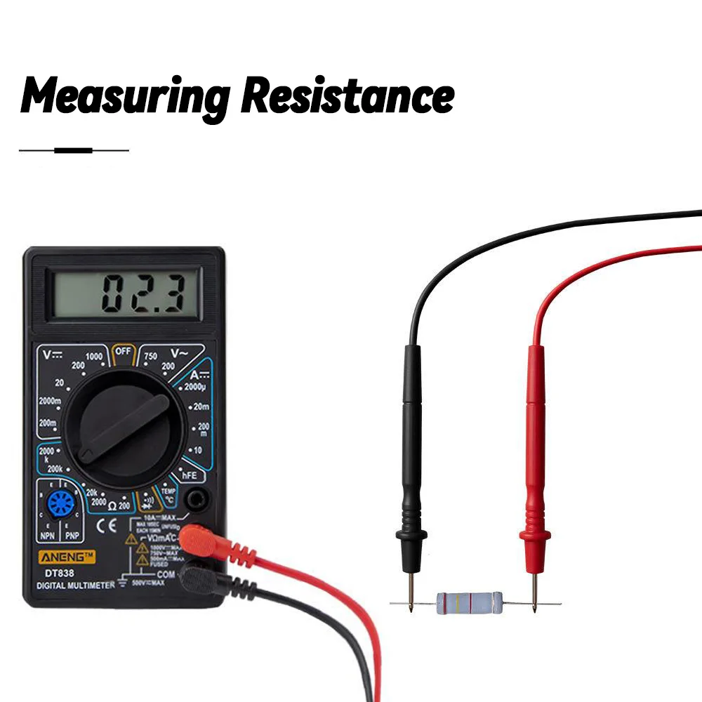 Multimètre numérique LCD DT830B, AC, DC, 750 V, 1000V, voltmètre, ampèremètre, testeur Ohm, haute sécurité, compteur de détermination