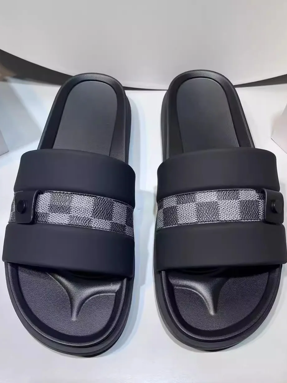 

Новые мужские шлепанцы 1812: нескользящие, износостойкие, с мягкой подошвой, для пляжа и повседневной носки, модные, высококачественные, стильные, плоские сандалии на резиновой подошве