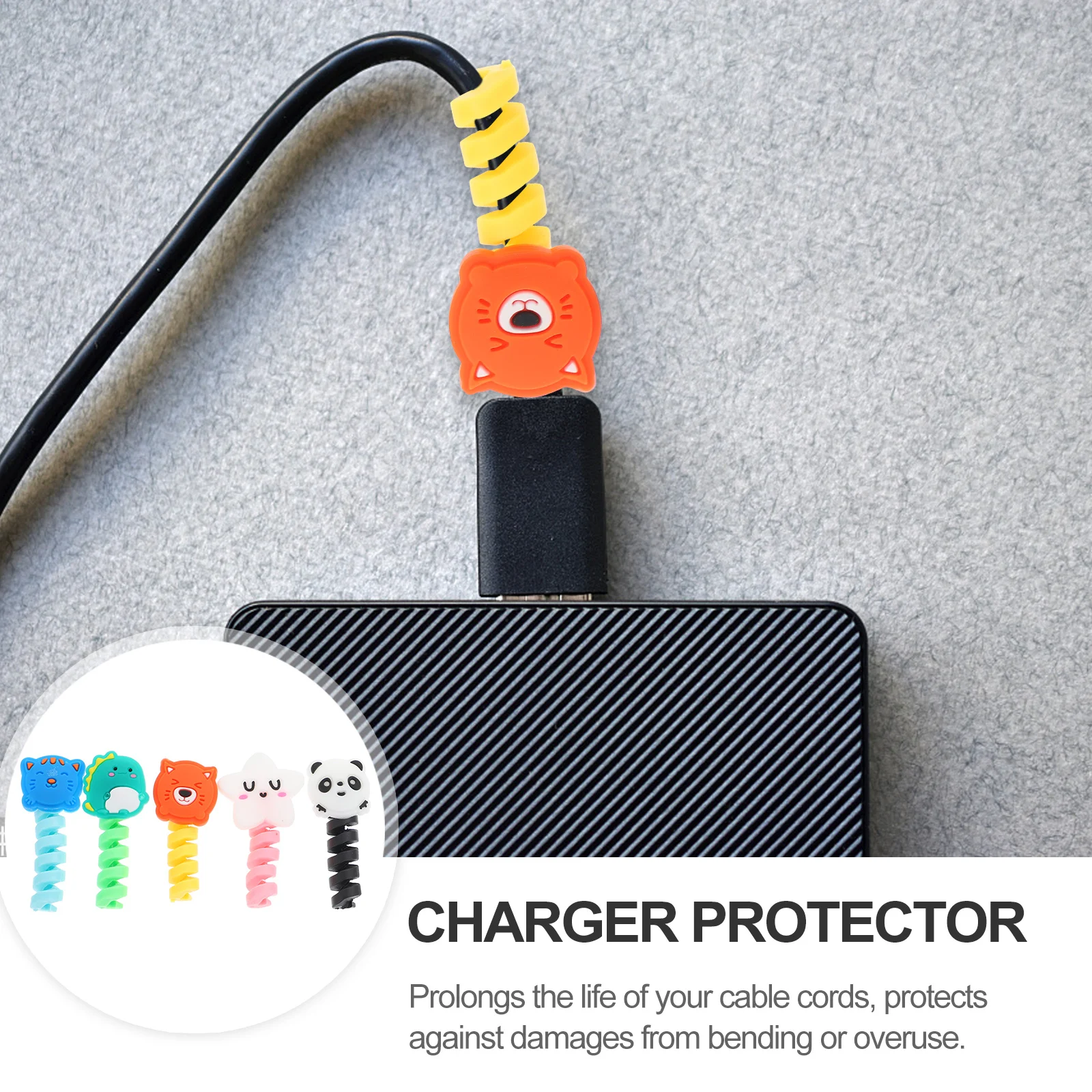 

50Pcs Animal Cable Manager Flexible Cord Protector for USB and Earphone Wire Protection Cord Protector