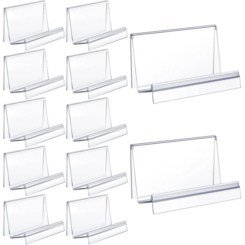 Qunclay 12 Pcs Purse Display Stand Clear Acrylic Wallet Display Stand Purse Holder Handbag Organizer for Bag Phone Cards Store