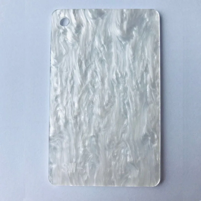 White Marble Patterned 100% Virgin Material Friendly Cast Acrylic Sheet at 3MM Thick Pearl Acrylic for Making Crafts Jewelry