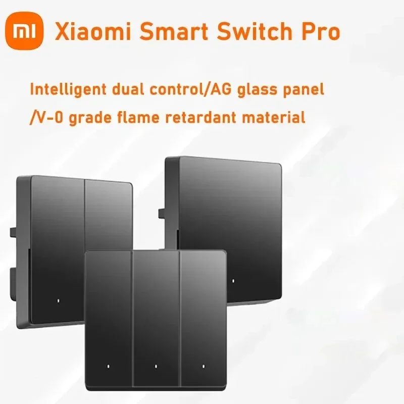 Xiaomi Smart Switch Pro Wireless Wall Switch Neutral Line Live Switch AG Glass Panel For Mijia APP Control Smart Home Linkage