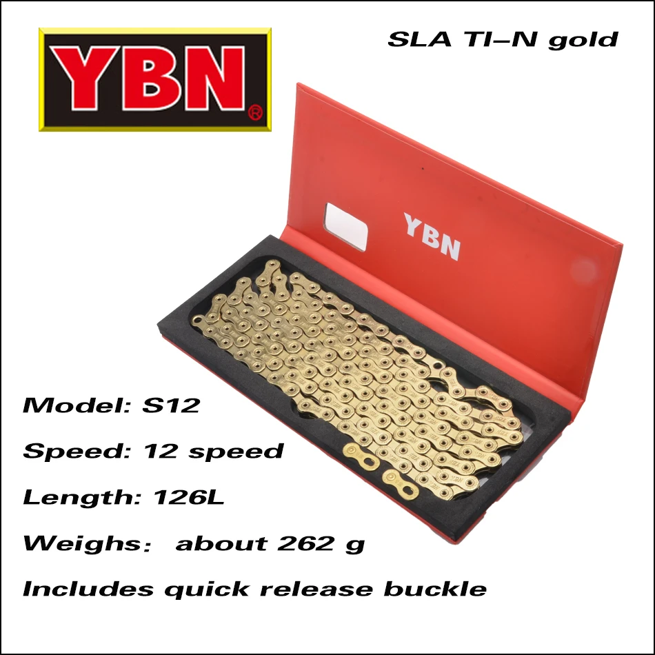 YBN bike chain 8/9/10/1/12 speed mountain road bike chain compatible with SRAM SHIMANO