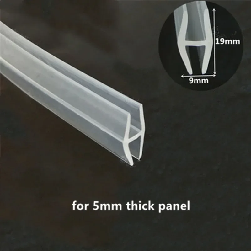 PVC Rubber H Strip Edge Shield Encloser Bound for 5mm Glass Door Metal Wood Panel Board Vehicle Seals Transparent