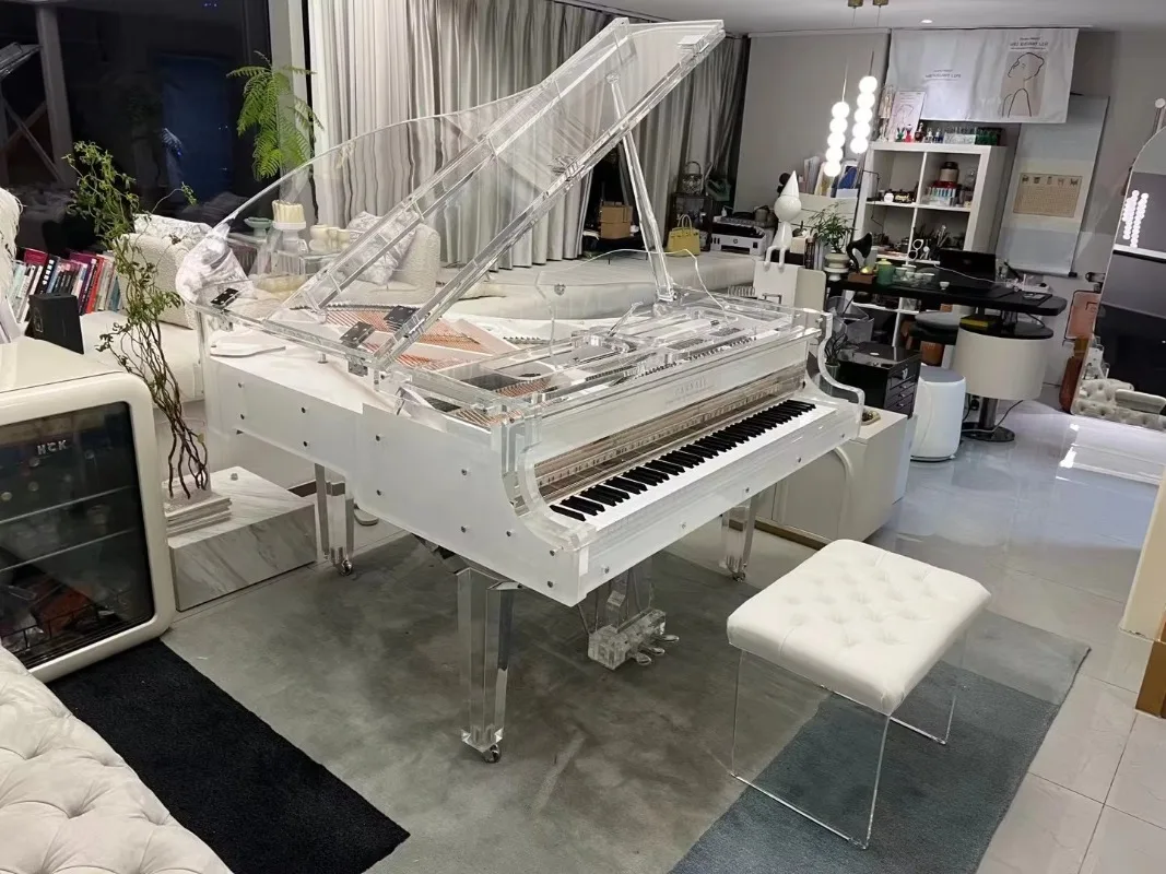 Grand Big Piano Latest Triangular Crystal Transparent Stage Home Professional Keyboard Playing Musical Instruments