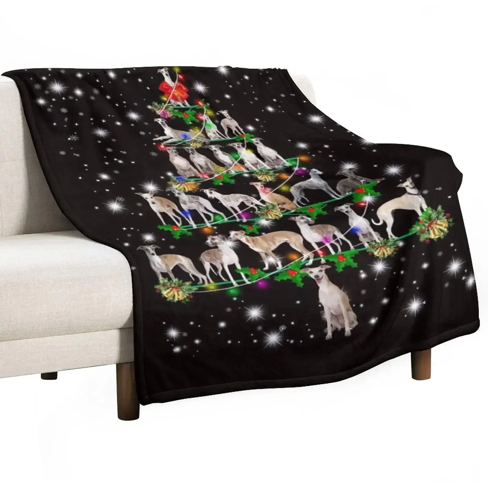 

Funny Christmas Whippet Dog Lovers Gift Throw Blanket Cozy Home Blanket Gift for Christmas Holiday