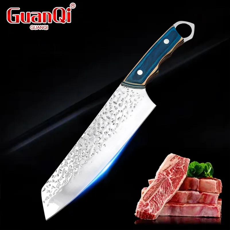 High Carbon Stainless Steel Kitchen Knive Sharp Chef Knife Wooden Handle Slicer Knife Meat Fish Vegetable Home Kitchen Stuff