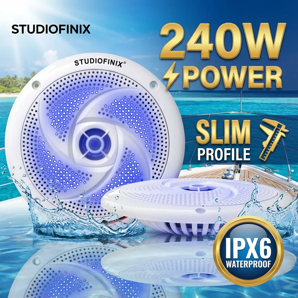 studiofinix-haut-parleurs-marins-etanches-65''-240-w-2-voies-avec-led-profil-bas-pour-bateau-camping-car-vtt-utv-voiturette-de-golf-2-paquets-blanc