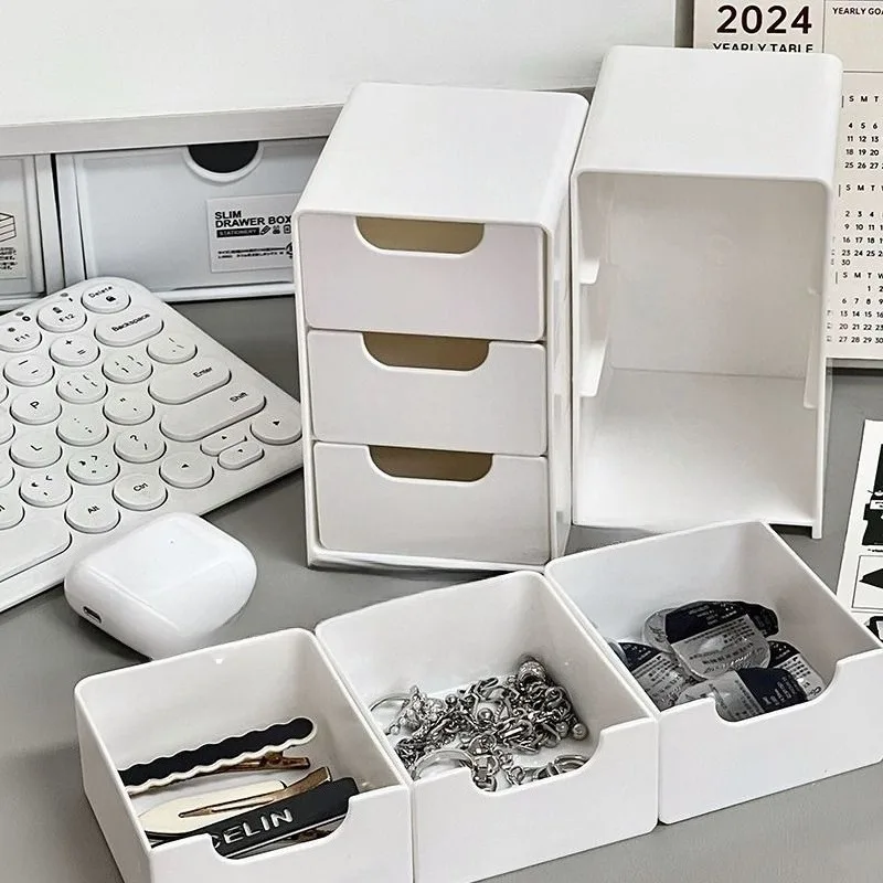 Drawer Type Storage Box Mini Size Organizer Case For Office Furniture Cosmetic Lipstick Daily Item Arrangement And Space Storage
