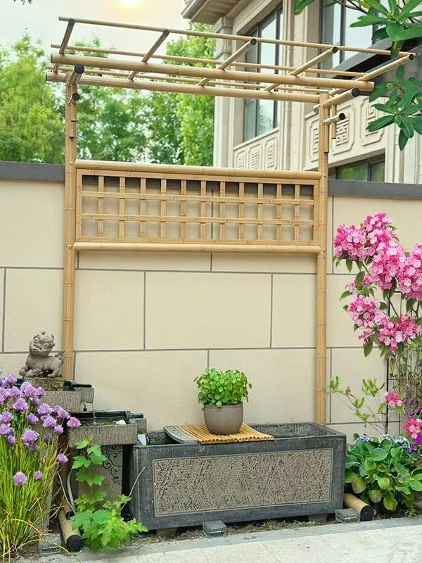 LMM aluminum alloy bamboo pattern unilateral single arm anti-rust corrosion climbing vine flower stand grape shelf