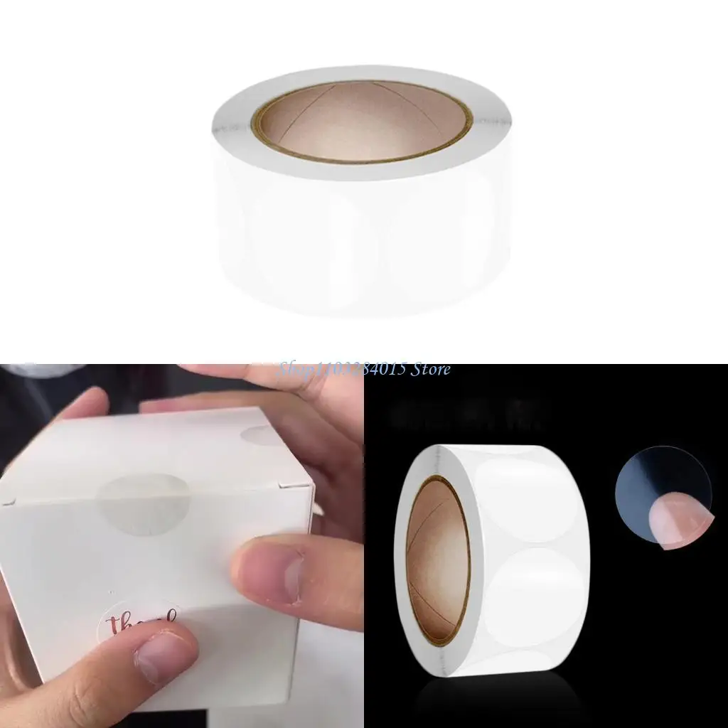 R6FF 500COUNT Clear Round Seal Adesive Adesive PVC Wrapping Etichetta per l'imballaggio