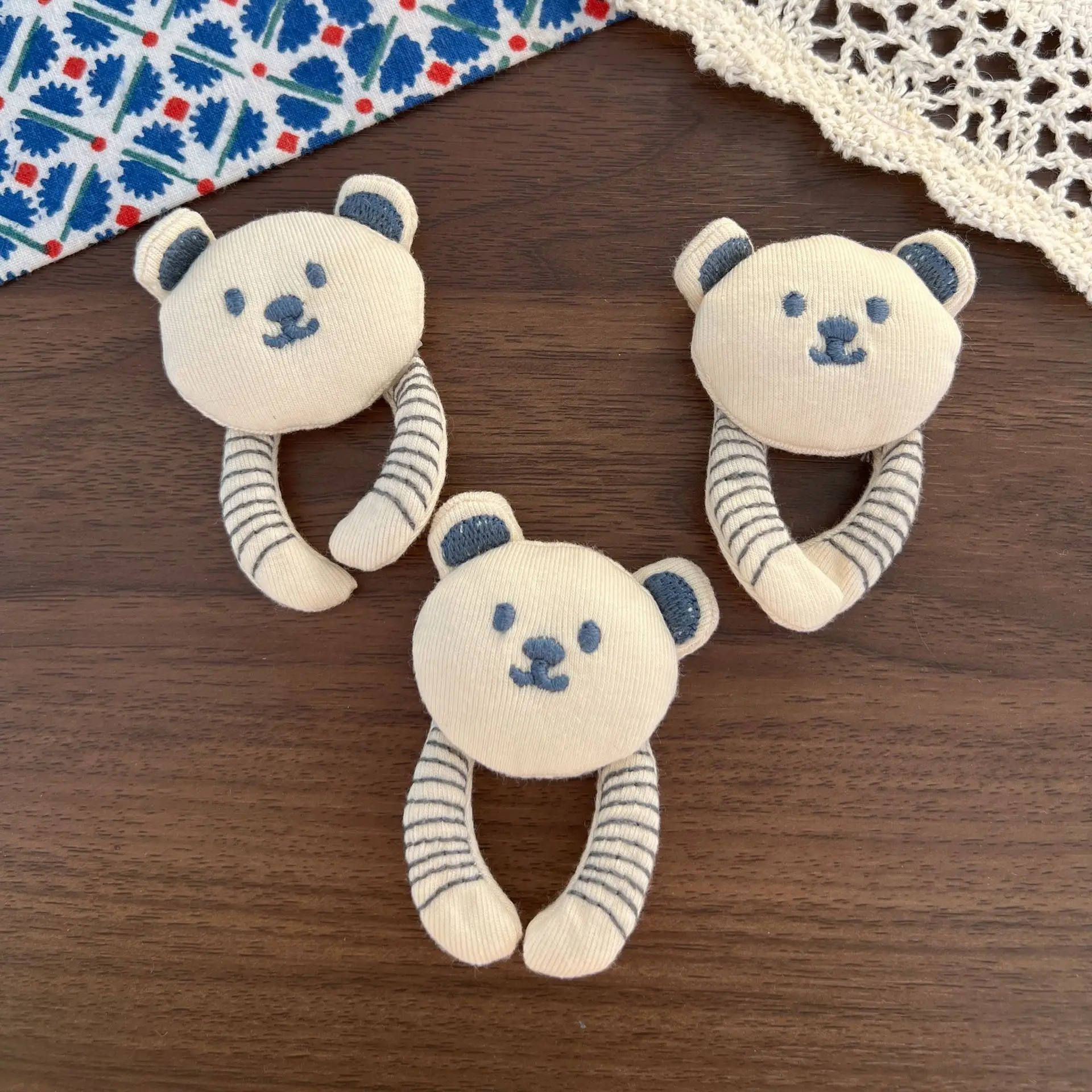 DIY Brooch Accessory Cute Bear Cotton Filled Cartoon Craft Supply for Kids Clothing Decoration Soft Lightweight Brown Small