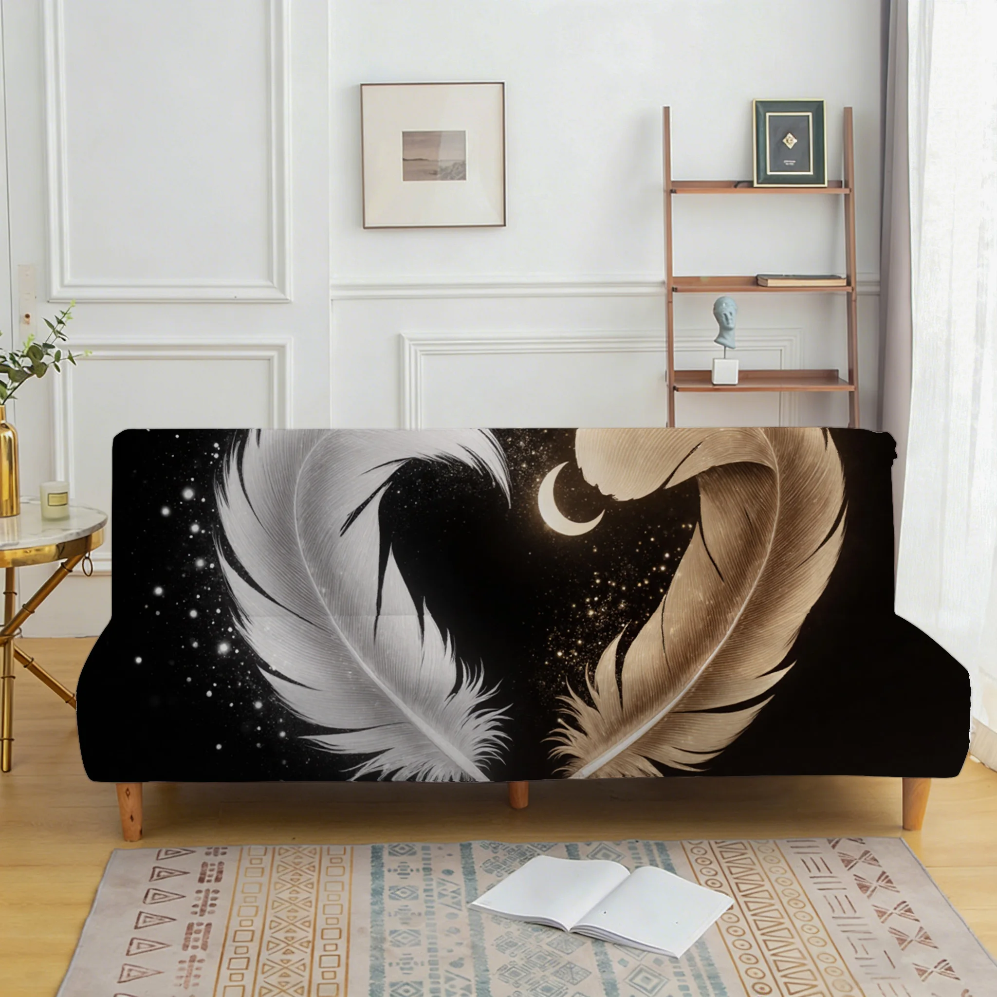 Love feather sofa bed cover, non-slip and scratch-proof furniture protective cover, suitable for a variety of home styles