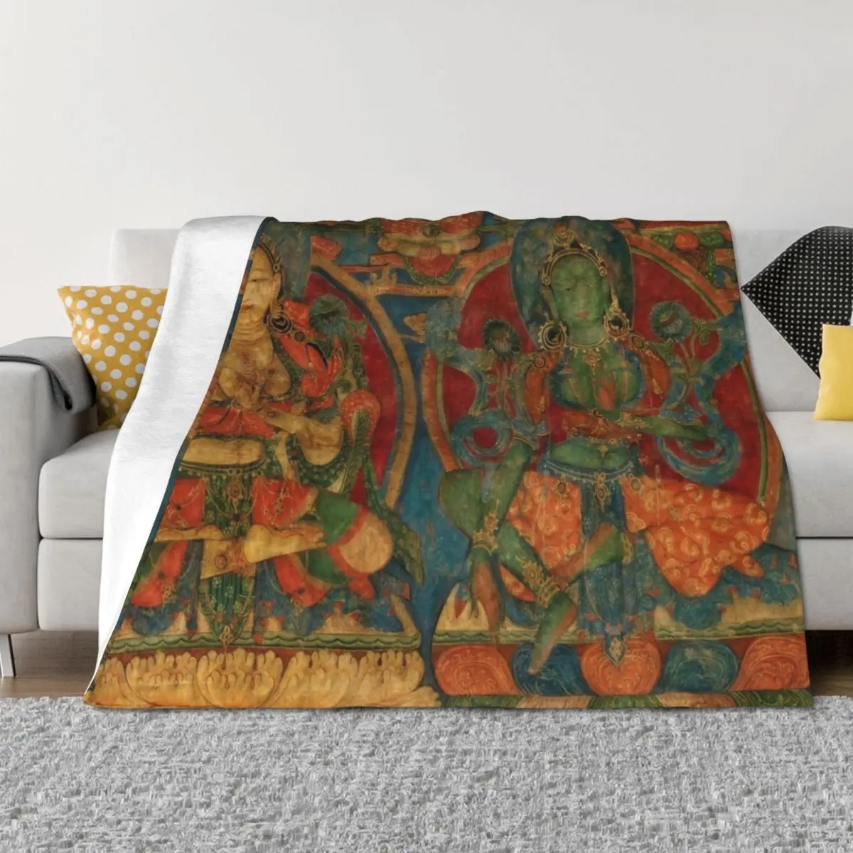 

The White Tara and The Green Tara Throw Blanket Summer Soft Big for babies Single Blankets