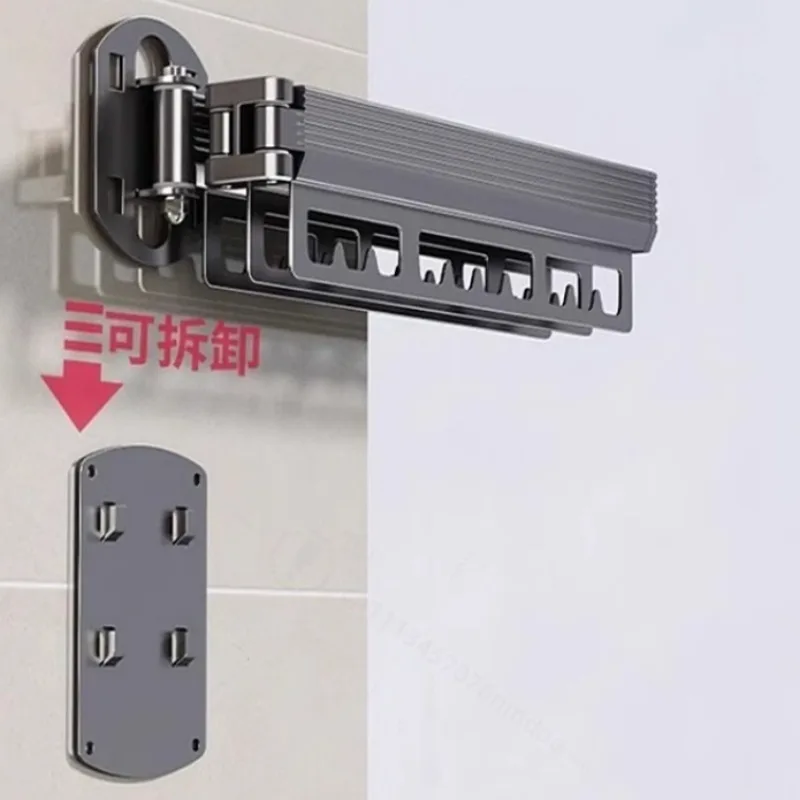 Punch‑Free Folding Clothes Drying Rack, Wall‑Mounted Retractable Invisible Clothes Hanger for Home Balcony Laundry Drying