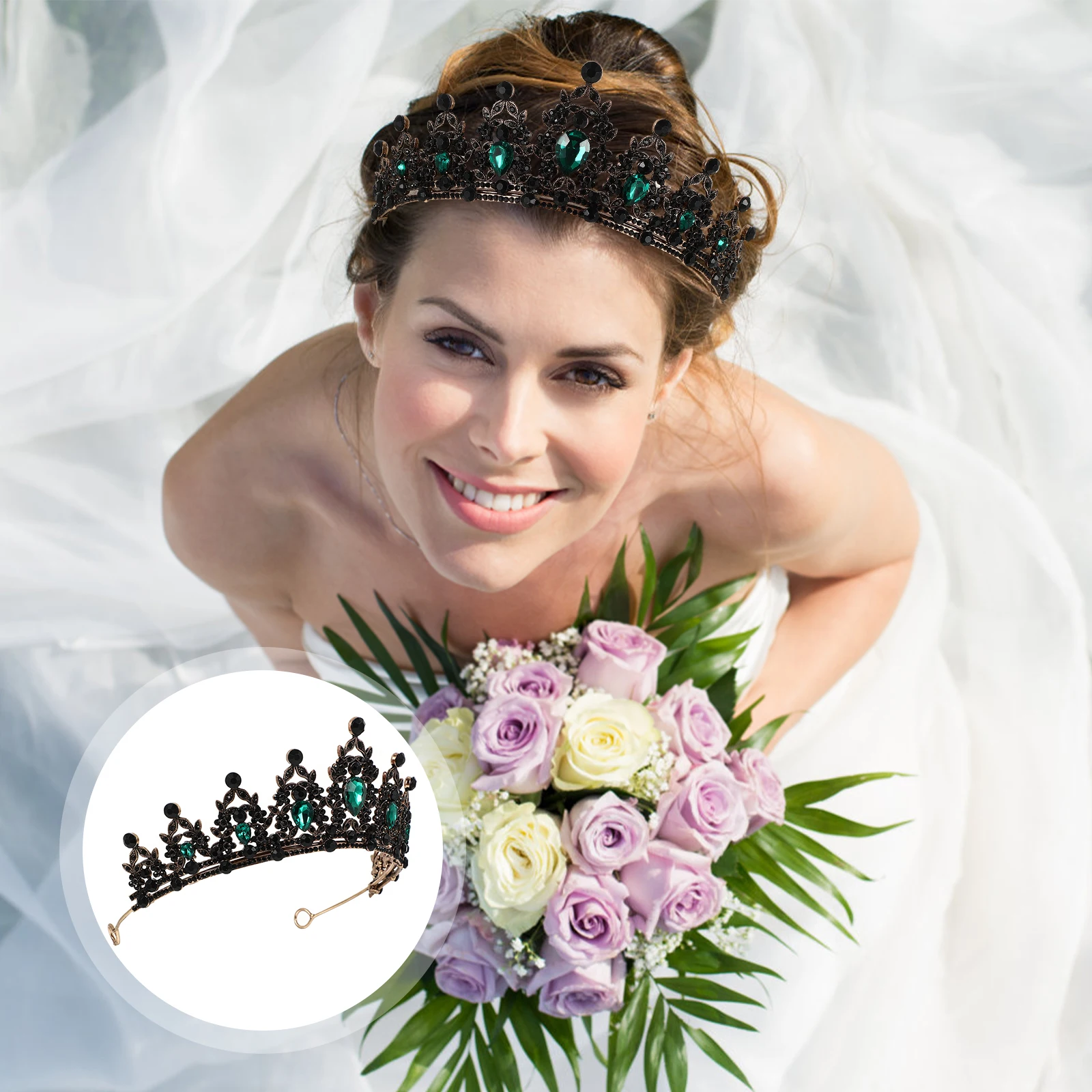 

Rhinestone Crown Queen Crowns for Adults Tiaras Girls Wedding Headband Women Bridal Princess Accessories Hair