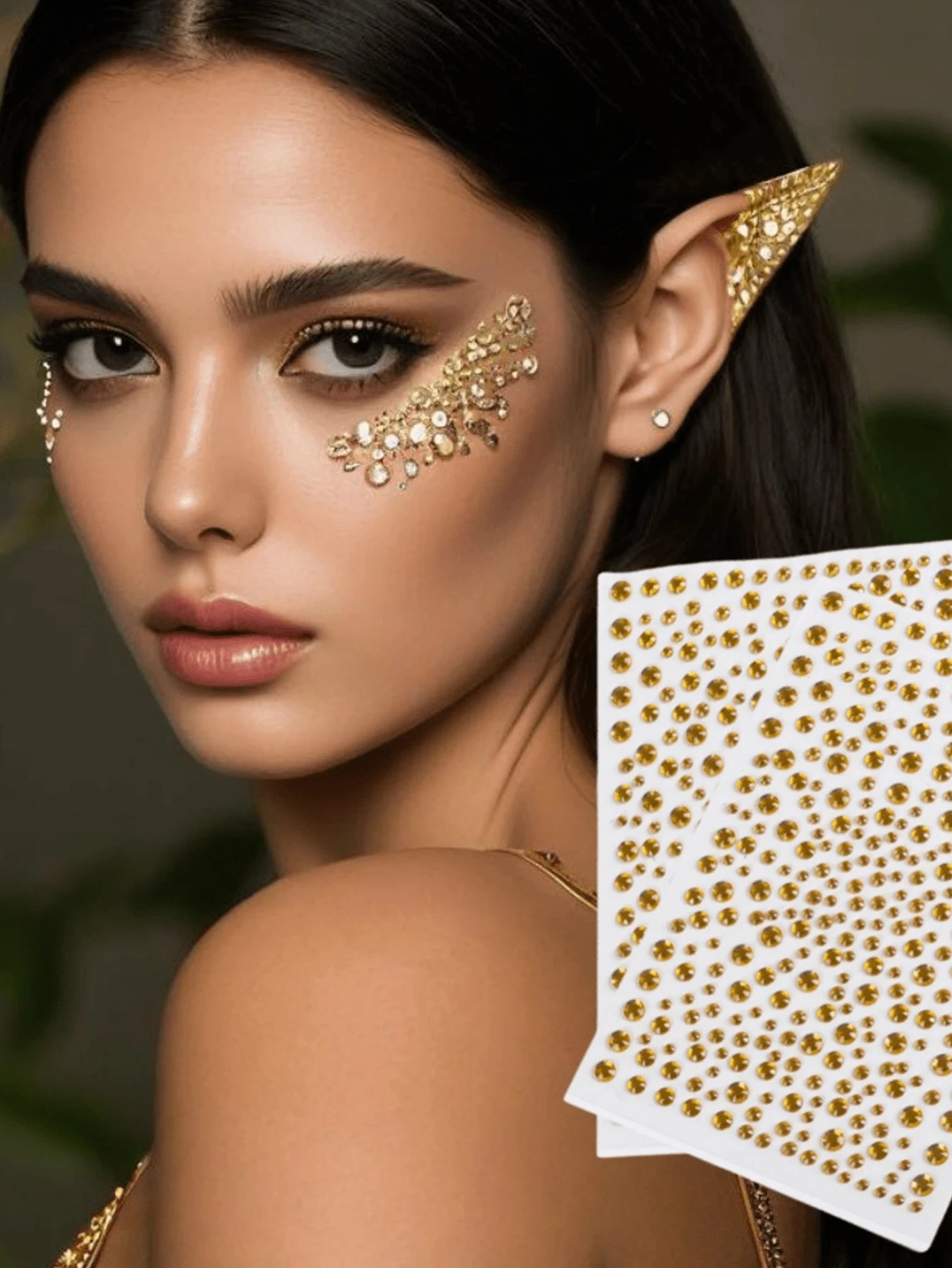 1/2/3 قطعة الذهب الوجه الأحجار الكريمة بريق الجسم بريق ستيريو جوهرة ملصقات الهذيان اكسسوارات ماكياج حجر الراين ملصقات لمهرجان الموسيقى