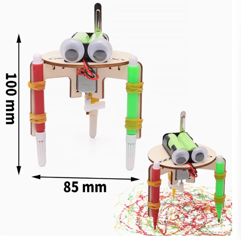 

DIY граффити модель робота детская научная игрушка изготовление вибрации граффити головоломка образовательная игрушка сборка модель комплект