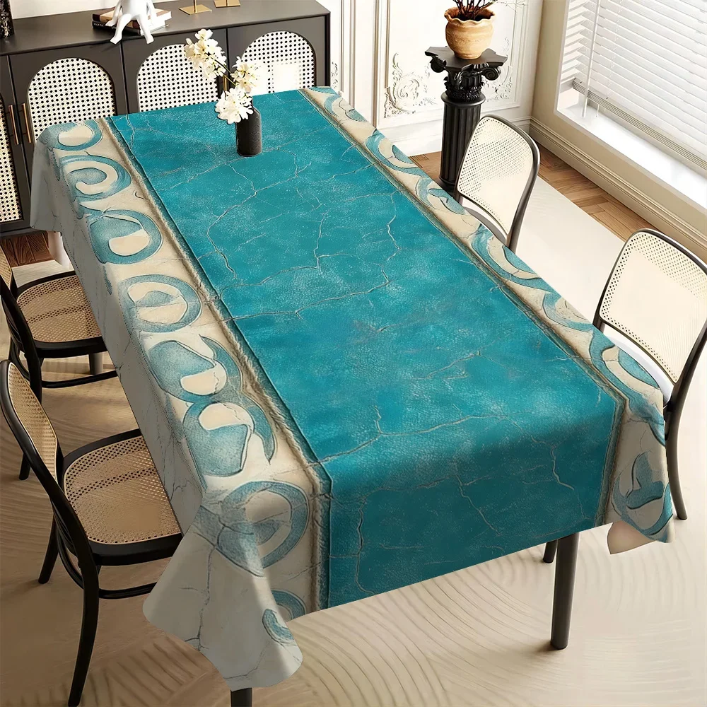 Elegant Vintage Motif Printed Tablecloth, Sophisticated Table Cover for Dining, Coffee Table, and Festive Party Decor