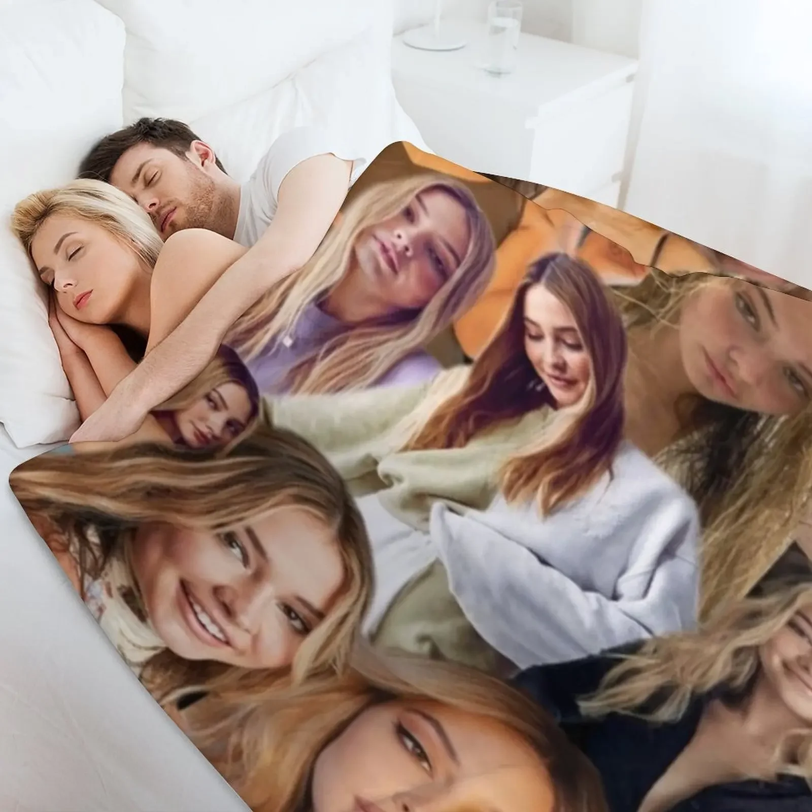 مادلين كلاين مونتاج رمي بطانية أريكة سرير مفرد عتيق لبطانيات الشتاء