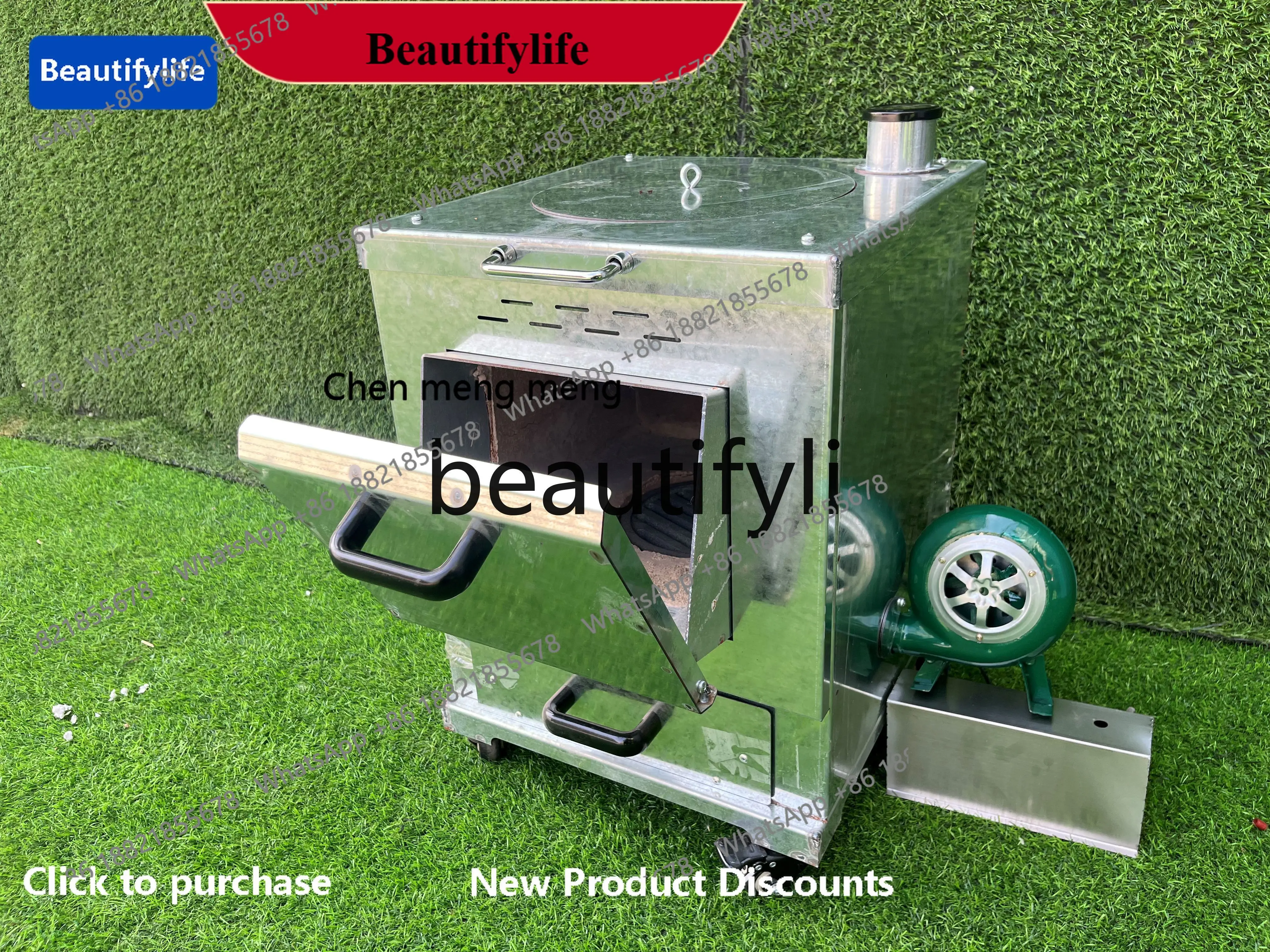 a56 Commercial Smokeless Charcoal Stove for BBQ Restaurant, Thickened Heat Insulation Charcoal Starter Stove for Barbecue Shop