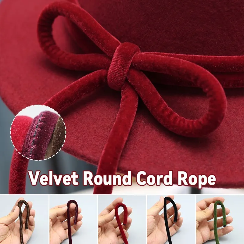 5Yards Velvet Round Cord Rope for DIY Bag Handle Drawstring Rope Craft Sewing Clothing Decorative Cords DIY Craft Sewing Accesso