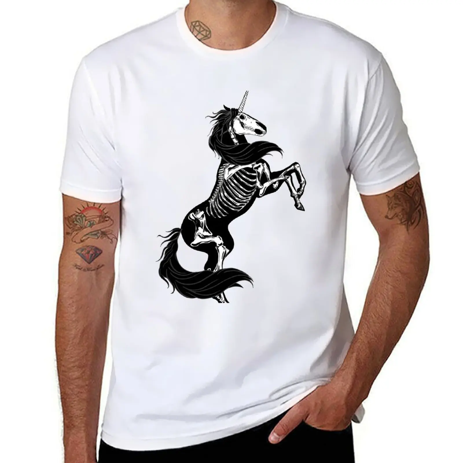 

Unicorns skeleton T-Shirt anime tshirt cotton t shirts man 100% T-Shirt