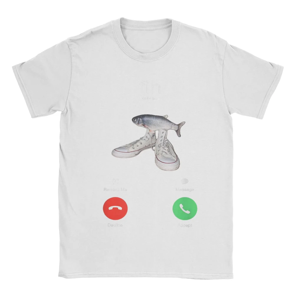 Fih Meme fish called T-shirt misspelled Fih called printed picture women's round neck T-shirt Harajuku sleeve aesthetic clothing
