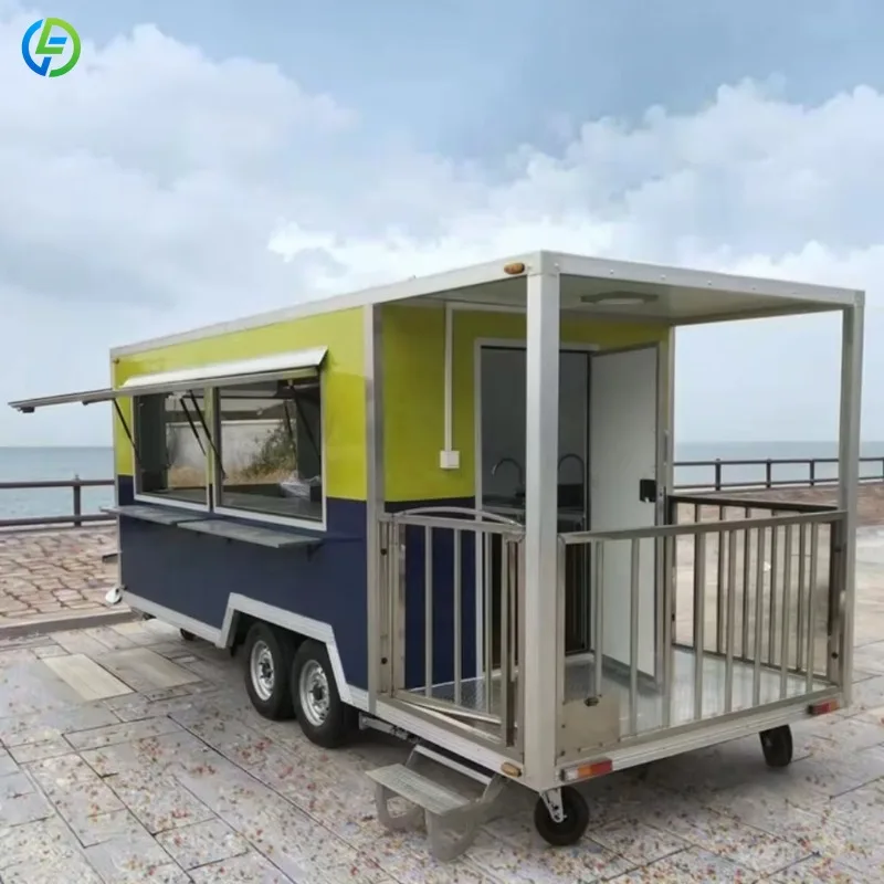 Customized Coffee Mini Outdoor Street Catering Snack Food Truck Air Stream Food Trailer Pizza Mobile Full Kitchen Equipment