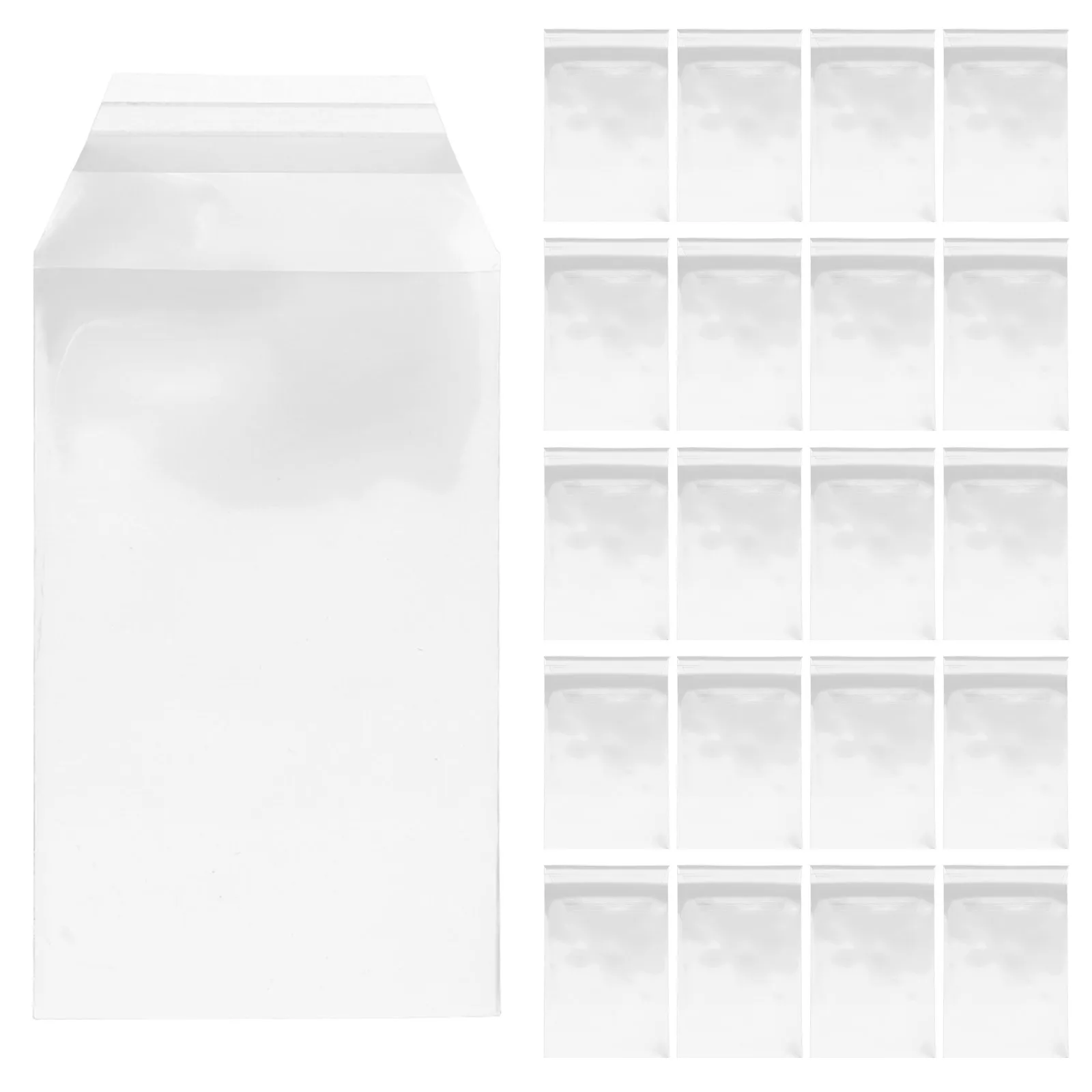 100Pcs Card Brick Membrane Protector: Clear Plastic Trading Card Bag 16x8.5cm for Storage Display Case Wear