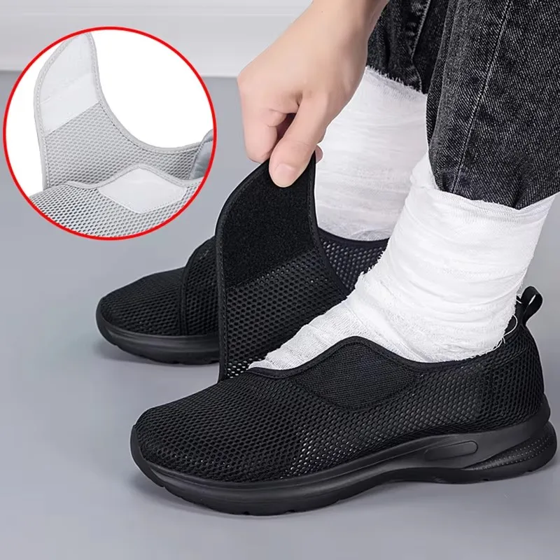 Neue Casual Orthopädische Sneaker für Damen mit Breiten Füßen und Geschwollenen Zehen, Verstellbare Weiche Komfortable Diabetiker-Schuhe