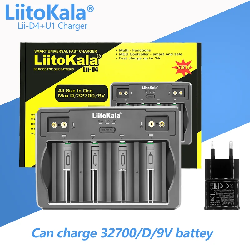 5PCS LiitoKala Lii-D4 21700 Type-C Charger For 18650 18350 26650 16340 RCR123 3.7v/1.2V Ni-MH/Cd,AA AAA SC D C battery charger