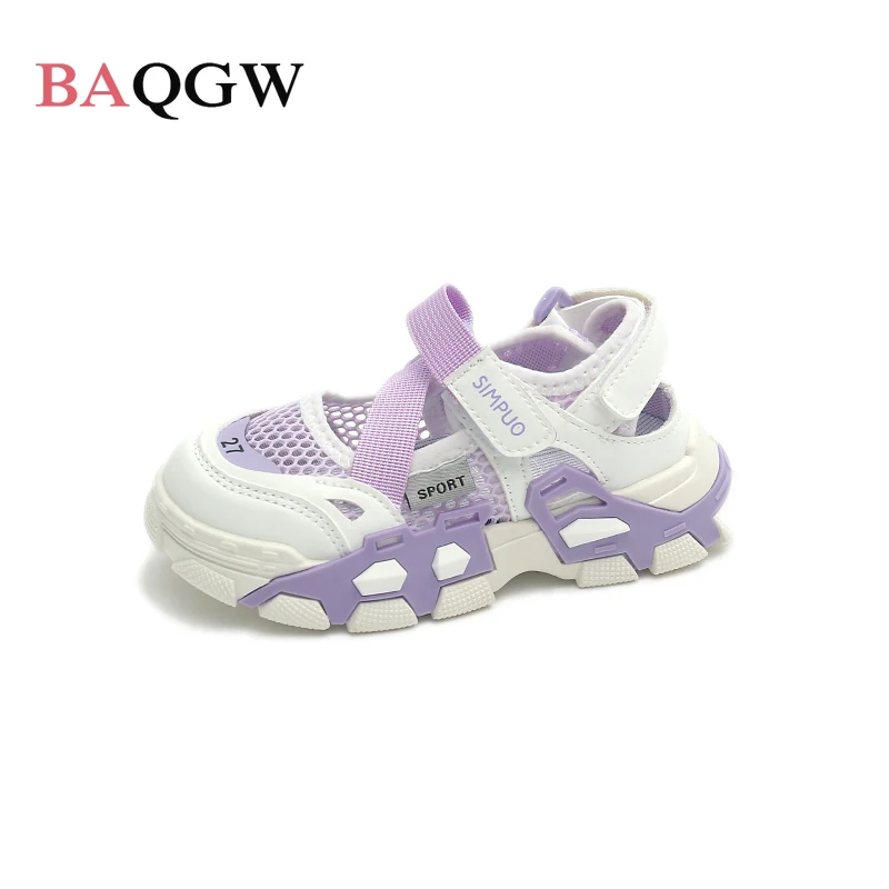 Summer Children Mesh Sports Shoes Bright Candy Color Girls Fashion Casual Hollow Out Sandals Breathable Kids Cool Beach Shoes