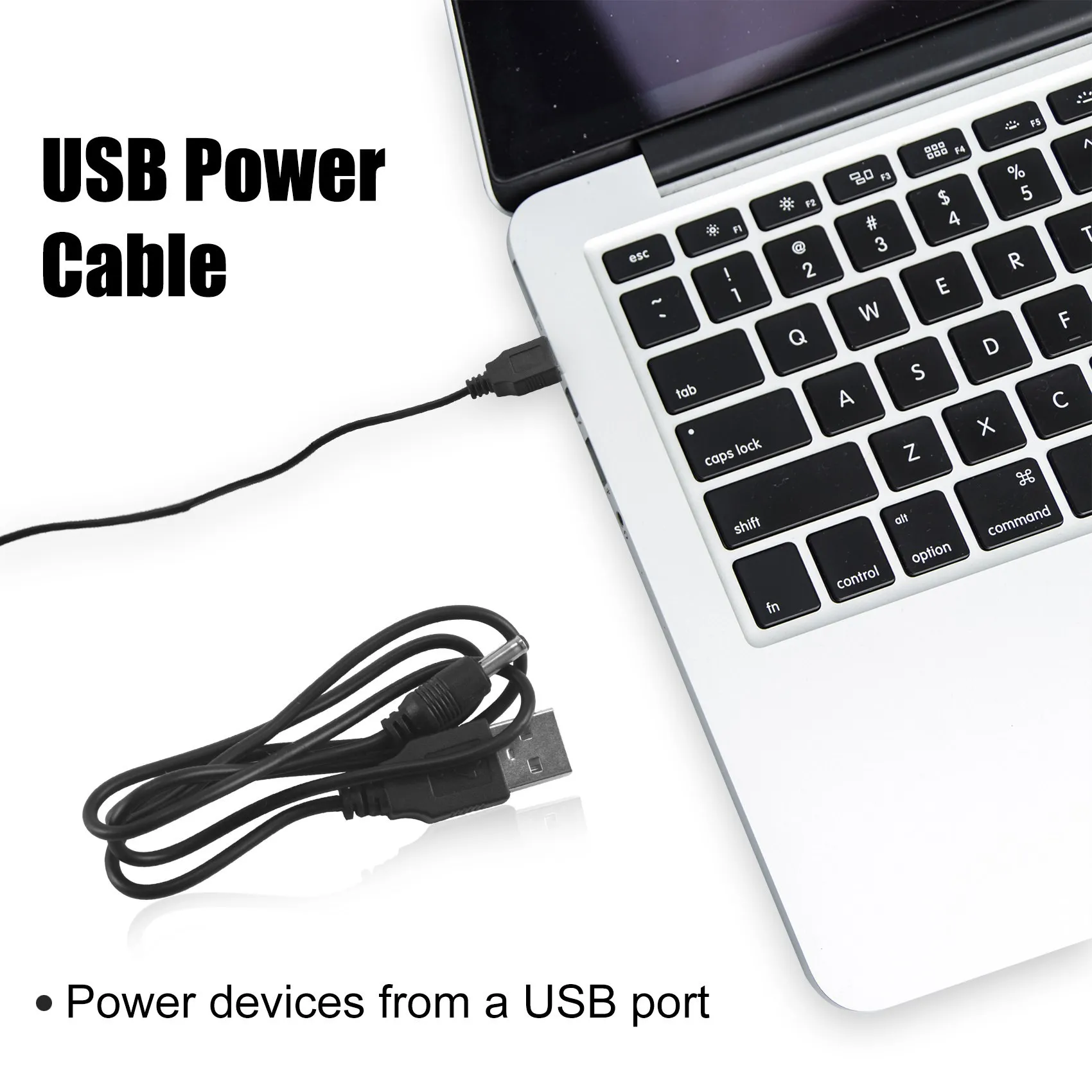 A62T-USB to 3.5mm Barrel Jack 5V DC Power Cable