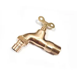 All copper with lock faucet, anti-theft copper washing machine faucet with iron key, pool outdoor faucet