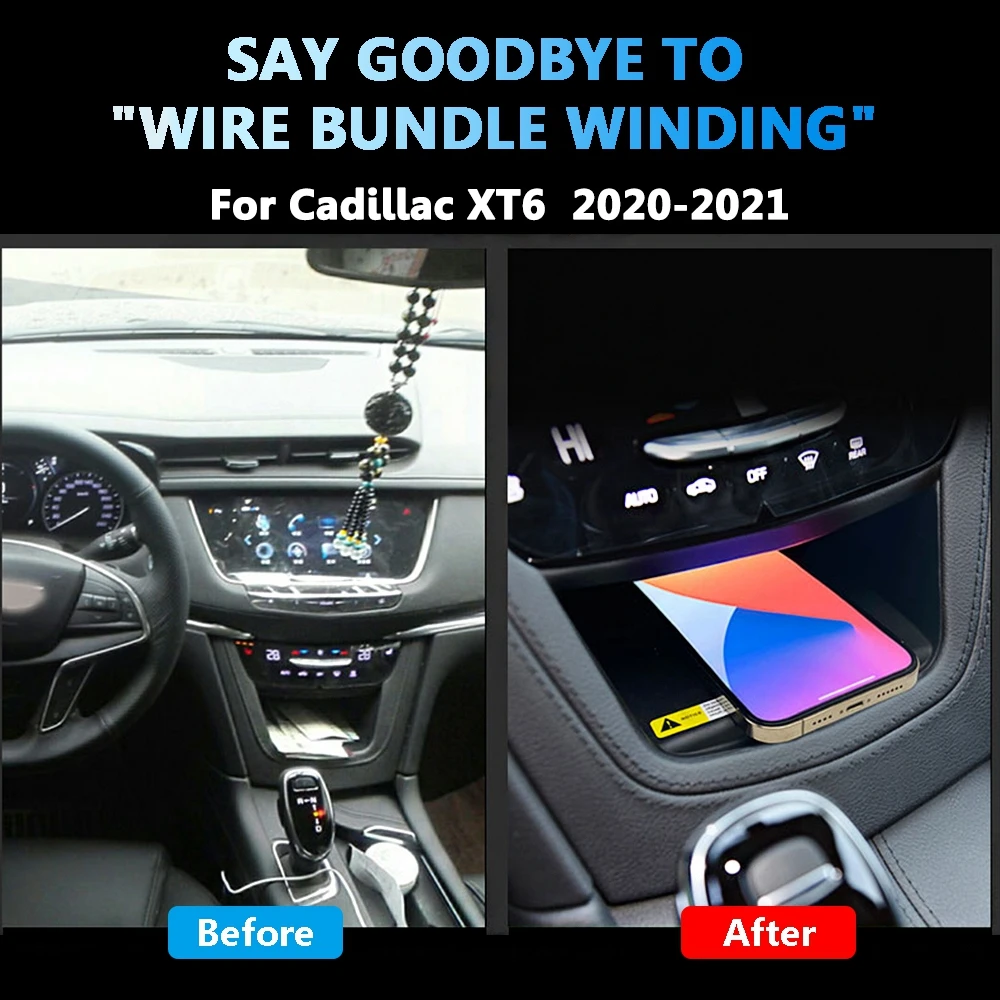 Induction Charger Pad for Cadillco XT6 Accessories Wireless Charger Mat QI Onboard Charging XT6 Storage Box Retrofit