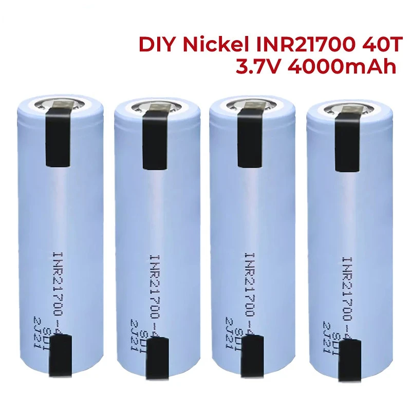 3,7V INR21700 40T4000mAh li-lon batterie 21700 15A 5CRate Entladung ternärenElektrische auto lithium-batterien DIYNickel blätter