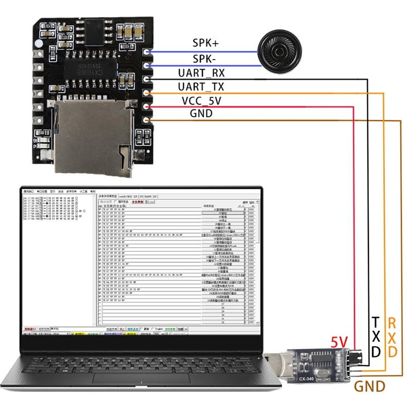 CX1000BM Serial Voice Player Modul MP3 Wiedergabe Chip Single Chip Control Trigger Voice Broadcast Custom Audio