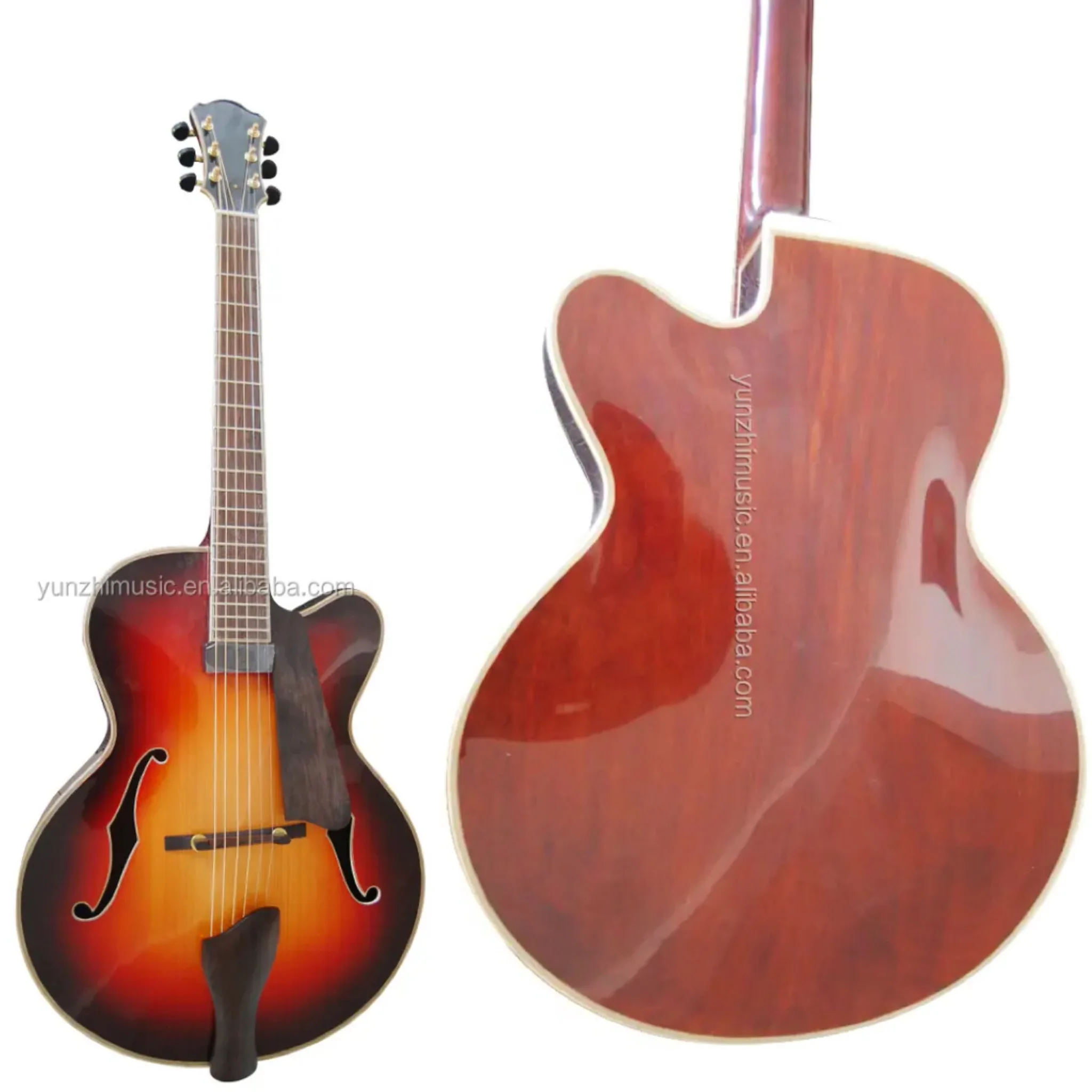 

Fully Handmade Mahogany Wood Archtop Electric Jazz Guitar