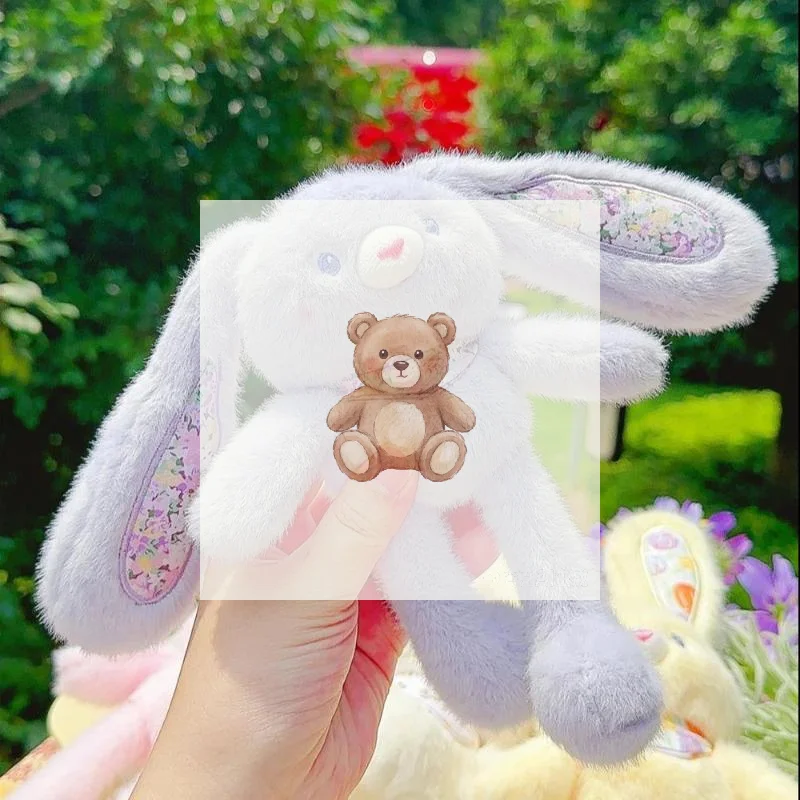 

Pulling Bunny Pendant Creative Ear Pulling Plush Toy Keychain Bag Charm Kids Stress Relief