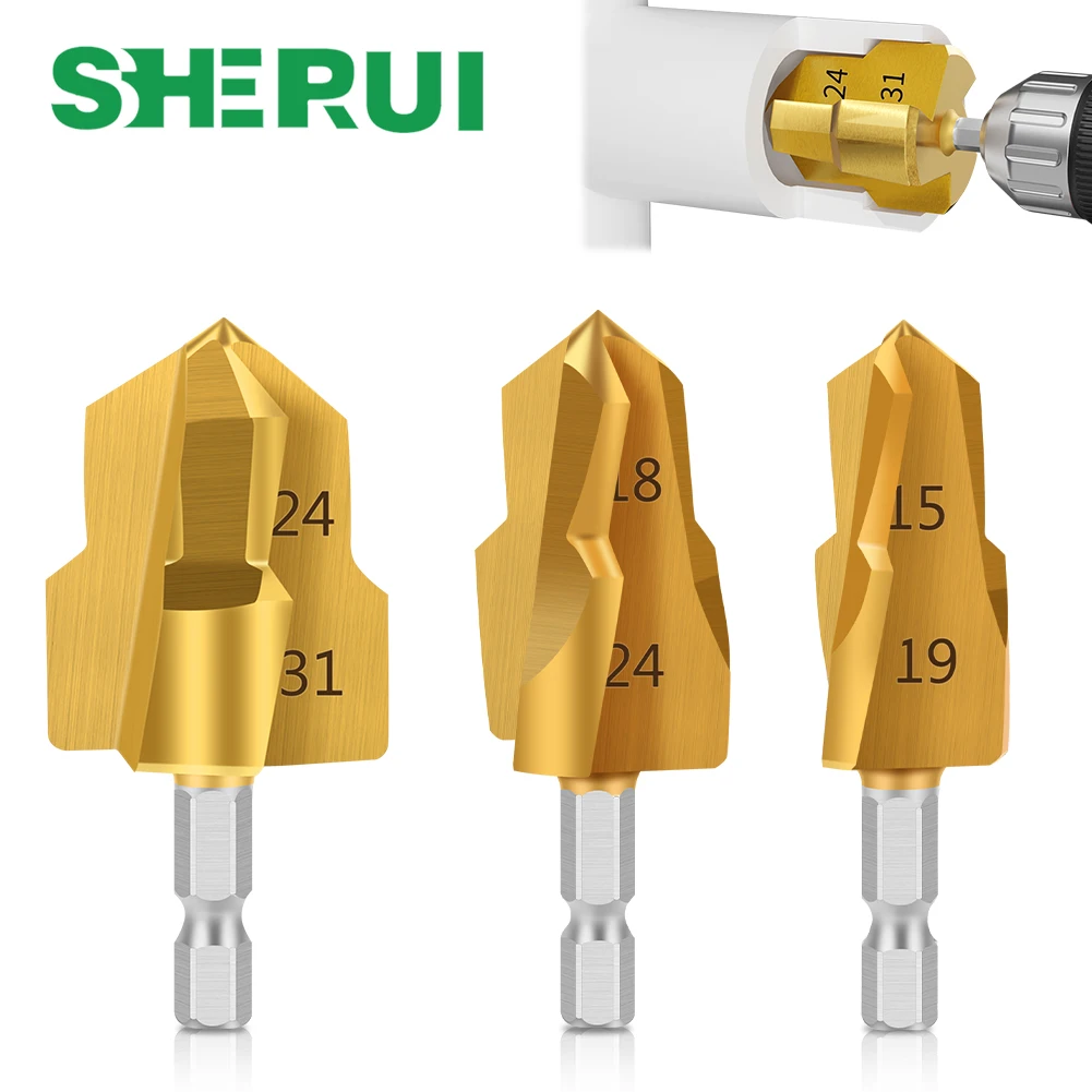 1-3Pcs PPR Lifting , Stepped Drill Bit, Hexagon Shank Water Pipe Connection Tool 20/25/32mm