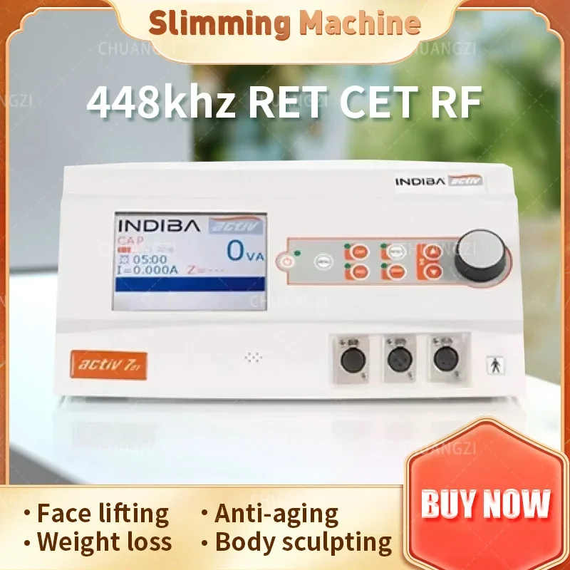 

Indiba 448khz Face Body Weight Loss CET RET Monopolar RF Radiofrecuency Tecar Therapy Lymphatic Physiotherapy Machine For Salon