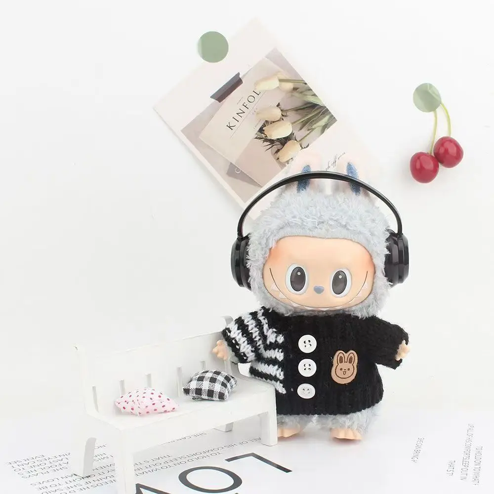 17cm Mini Pluszowa Lalka Ubrania Strój Akcesoria Koreański Kpop Exo Labubu Idol V1 V2 sweter zimowy zmiana Ubrania Prezent