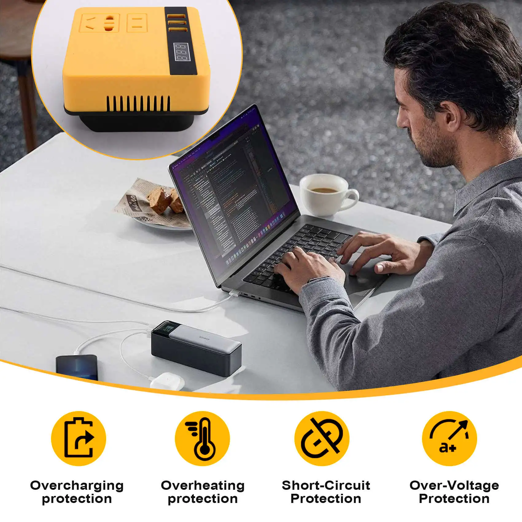 [NEW!A93G】 Power Inverter DC Inverter Adapter Power Supply Inverter For Outdoor Work For