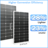 18V Solar Panel 100W 200W 300W 400W Rigid Glass Photovoltaic Panel Monocrystaillne Solar Cell12V/24V Battery Charger RV Boat Car