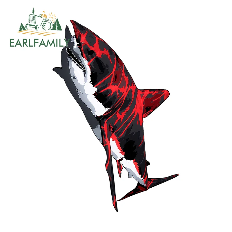 

EARLFAMILY Bloody Shark Personal Car Stickers Creativite Style Graphics Laptop Air Conditioner Decals Sunscreen Car Accessoires